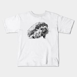 Hedgehog Ink Drawing Kids T-Shirt